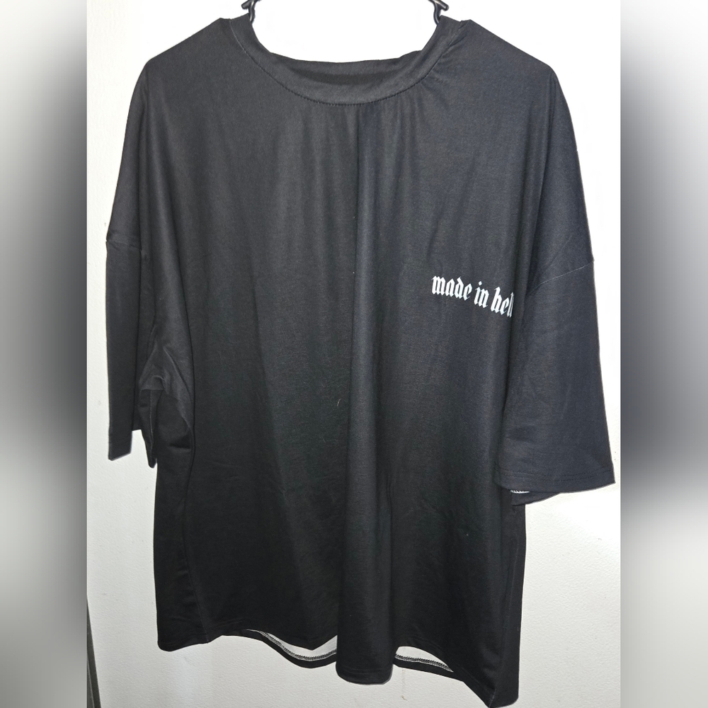 ❤️ NWOT Black Oversized T-Shirt Duval Clothinh Sz XXL - Picture 5 of 6